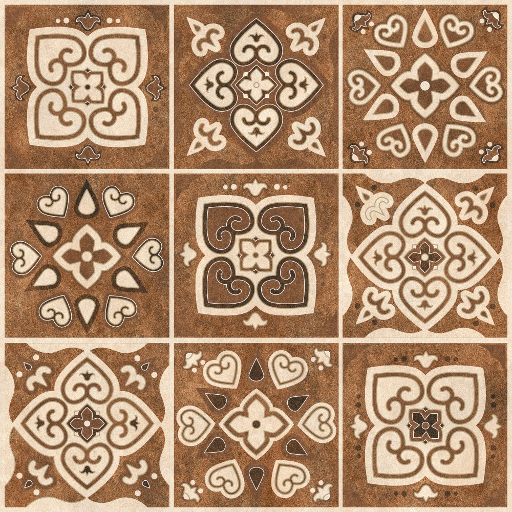 M GVT Indian Series Moroccan Bohemia T00877 (600 x 600) Matt Polished Glazed Vitrified Tiles