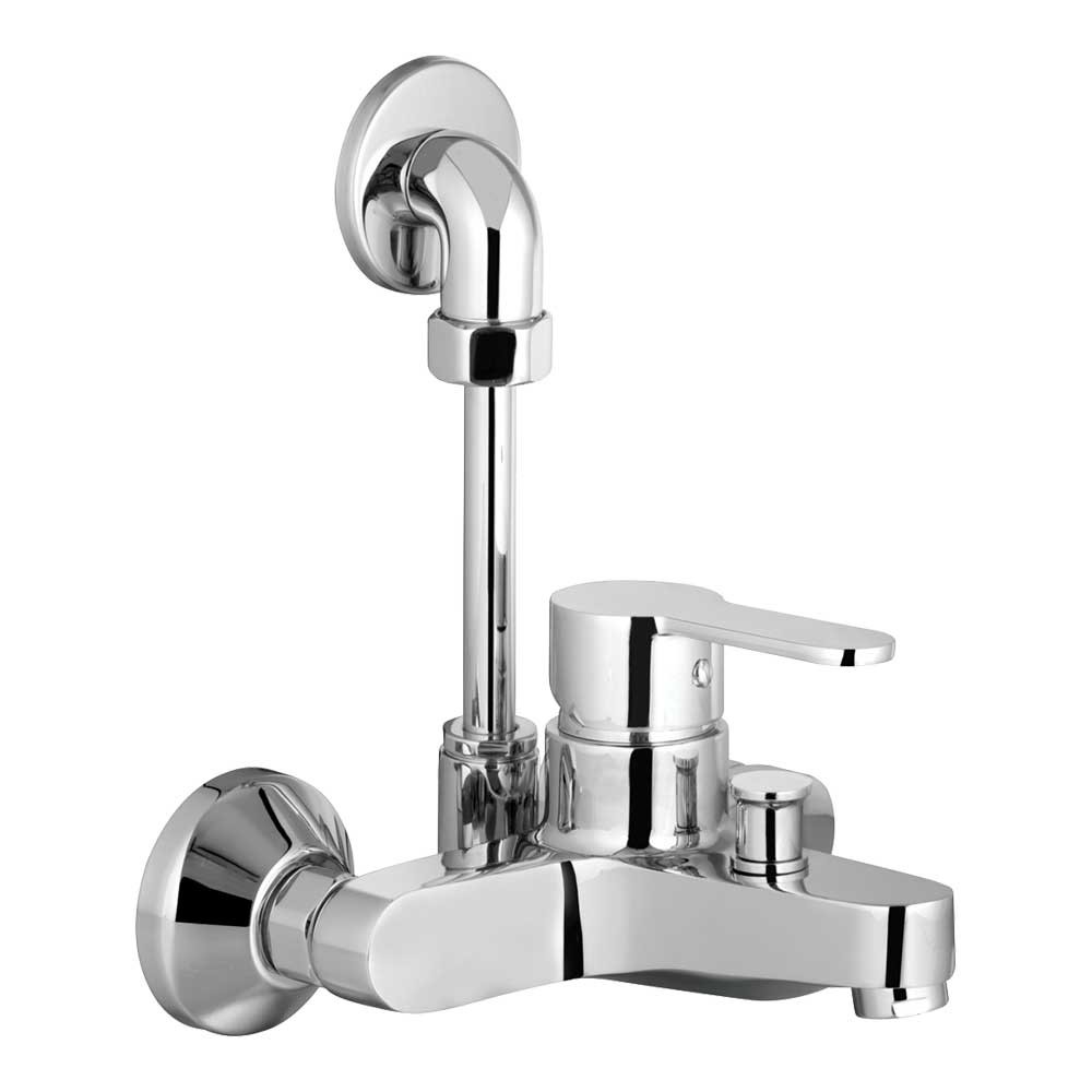 KEROVIT CURVE PLUS KB2711045 Wall Mounted Exposed Bath & Shower Mixer with Overhead Shower Arrangement - Single Lever