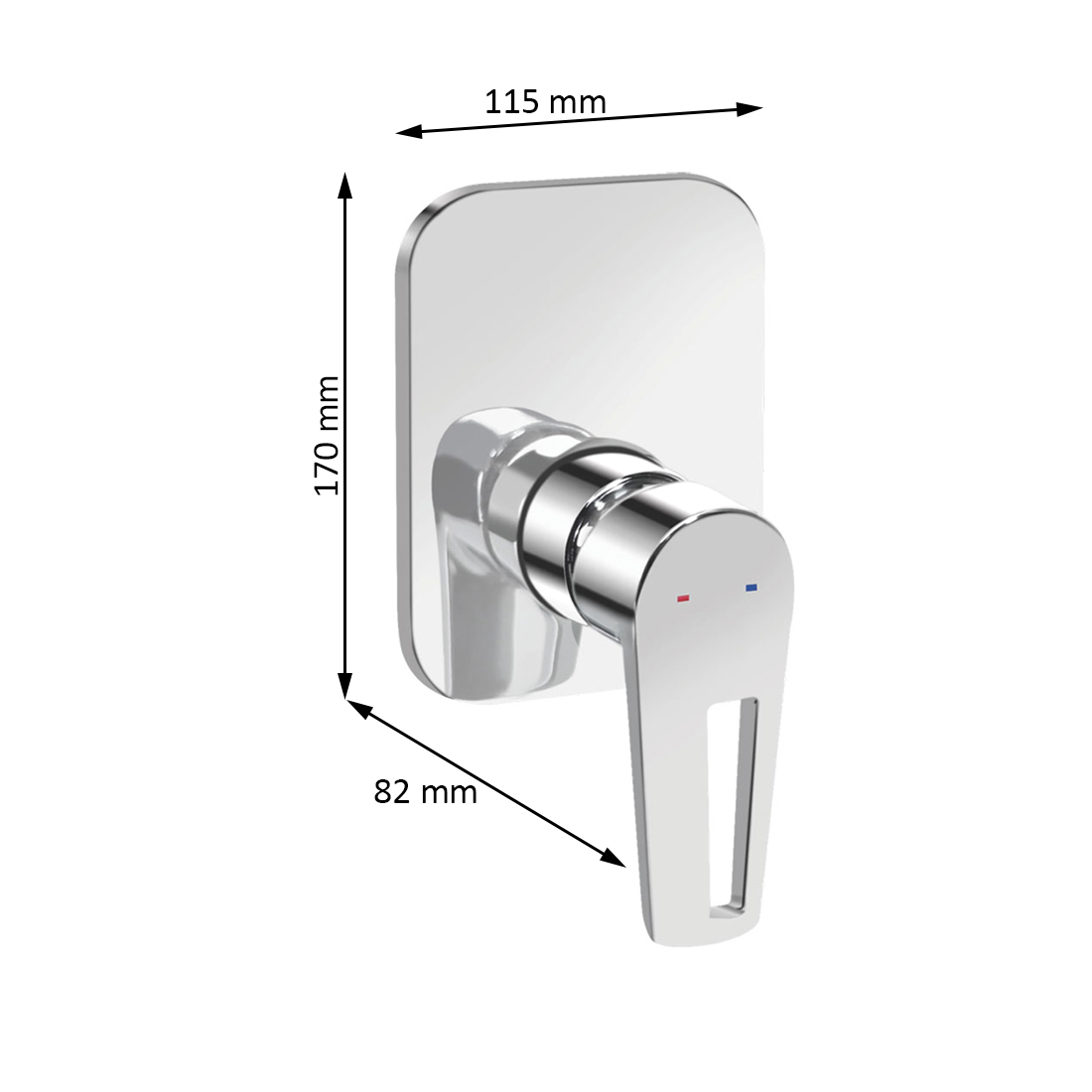 Kerovit Chime KB911051 Single Lever 2-Inlet Concealed Bath and Shower Mixer Trim