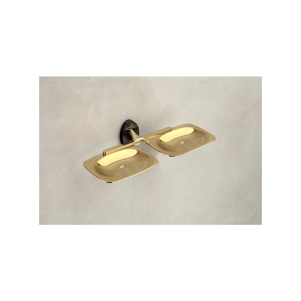 Steelera ST-AG-009 Brass Double Soap Dish - Aster Gold