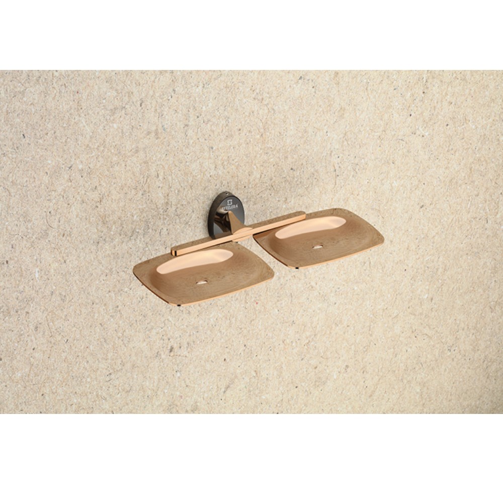 Steelera ST-AR-009 Brass Double Soap Dish - Aster Rose Gold