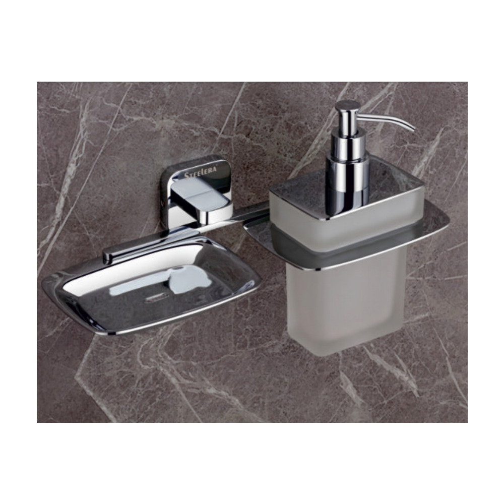 Steelera ST-ER-011-ABS Soap Dish with liquid soap dispenser (ABS pump) - Erica