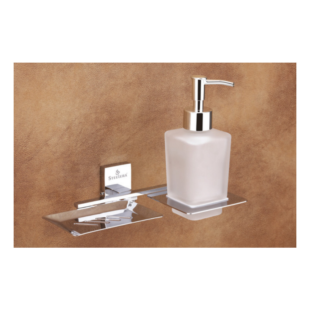 Steelera ST-SQ-011 S. S Soap Dish with liquid soap dispenser - Square