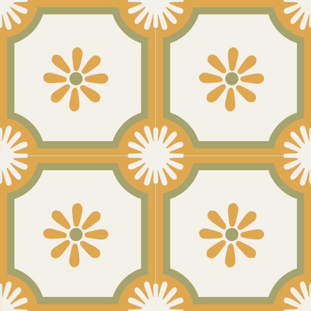 Harmony Moroccan TGH111 MOROCCAN 1006 MUSTARD (300 x 300) Matt Floor Tiles